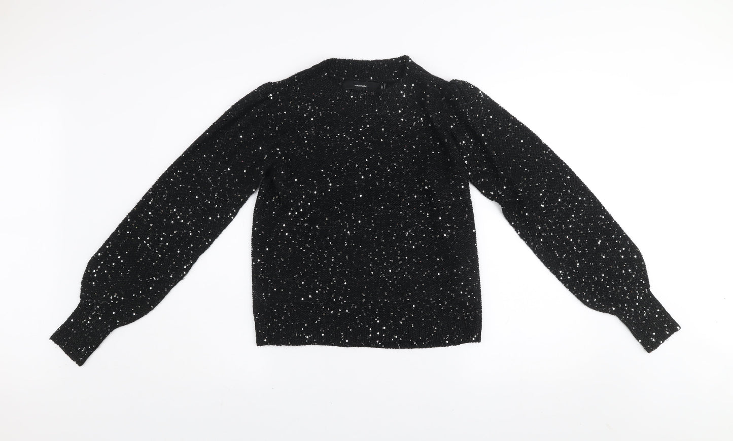 Vero Moda Women's Black Sequin Knit Pullover Jumper Size S