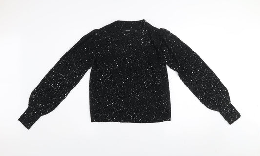 Vero Moda Women's Black Sequin Knit Pullover Jumper Size S