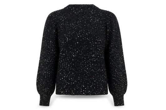 Vero Moda Women's Black Sequin Knit Pullover Jumper Size S