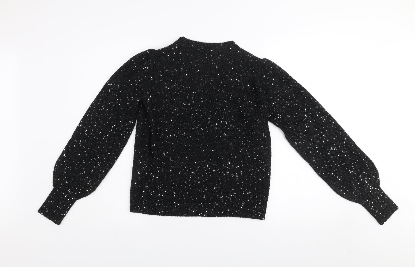 Vero Moda Women's Black Sequin Knit Pullover Jumper Size S