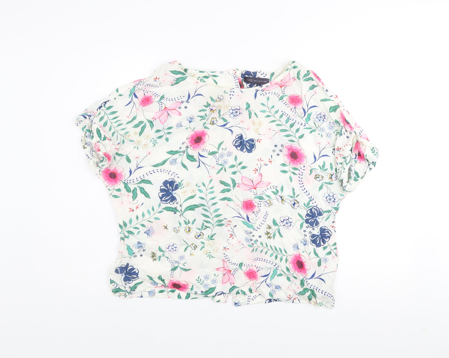 Marks and Spencer Women’s Multicoloured Floral Viscose Tunic Blouse UK 14