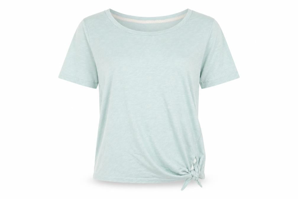 Only Women's Green Short Sleeve Knot Hem Cotton T-Shirt - Size M