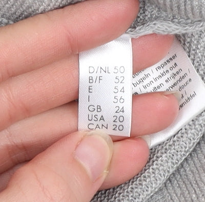TR Women Grey Size 24 Ruffle Open Cardigan Jumper Cotton Blend
