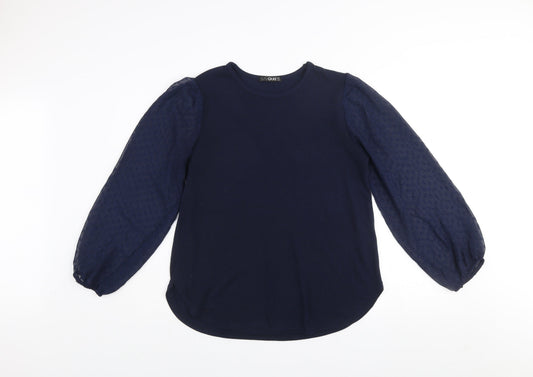 Quiz Womens Blue Puff Sleeve Long Sleeve Blouse Size 12