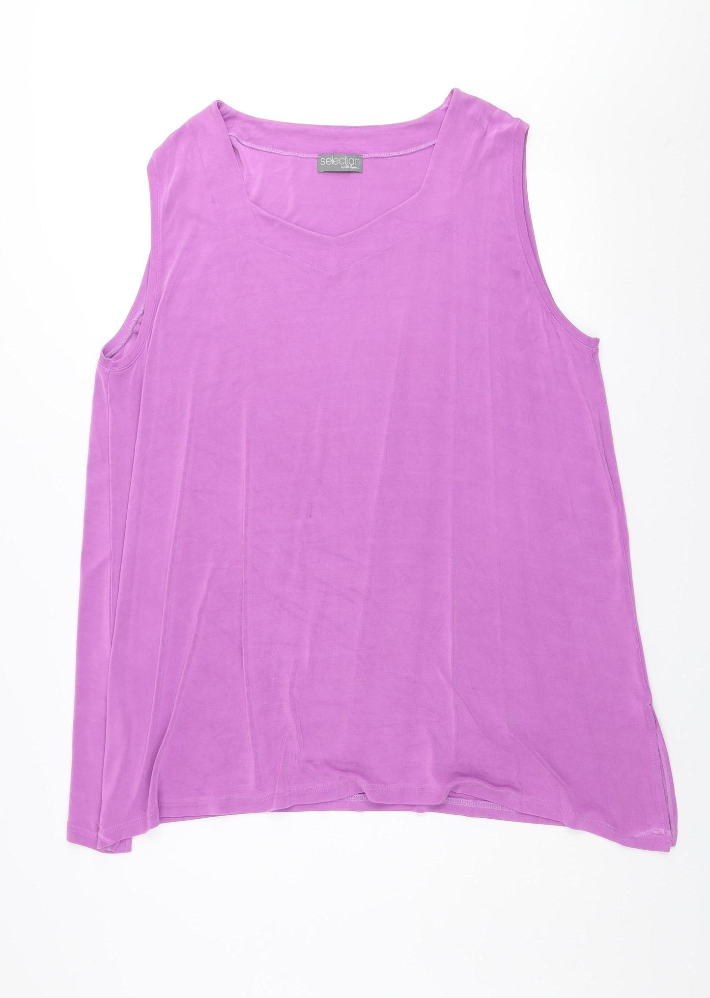 Ulla Popken Women Purple Plus Size 28/30 Sleeveless Tank Dress