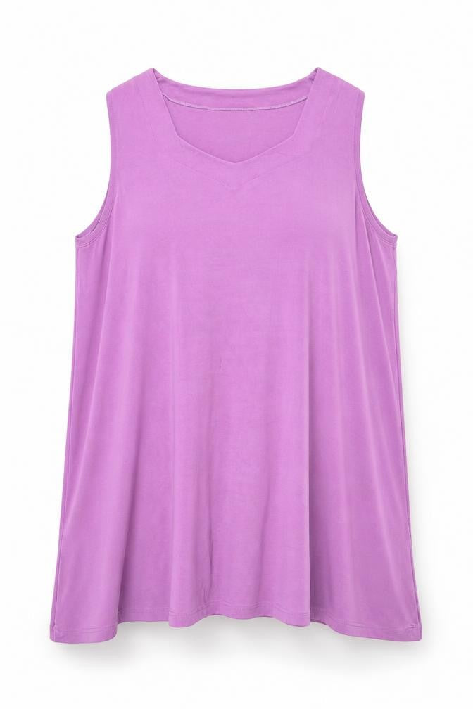 Ulla Popken Women Purple Plus Size 28/30 Sleeveless Tank Dress