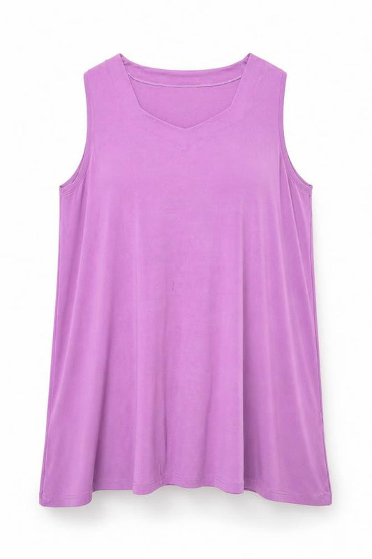 Ulla Popken Women Purple Plus Size 28/30 Sleeveless Tank Dress