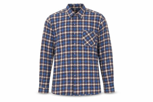 Focus Collection Men's Blue Checked Flannel Long Sleeve Shirt XL