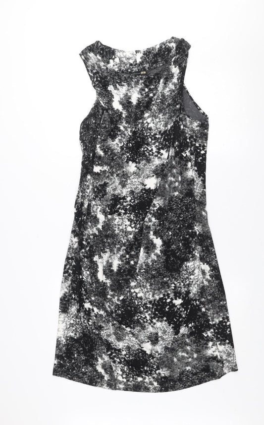 Eva Kayan Women's Black Geometric Bodycon Sleeveless Dress Size 16