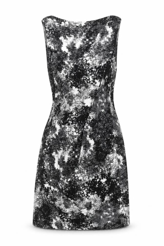 Eva Kayan Women's Black Geometric Bodycon Sleeveless Dress Size 16