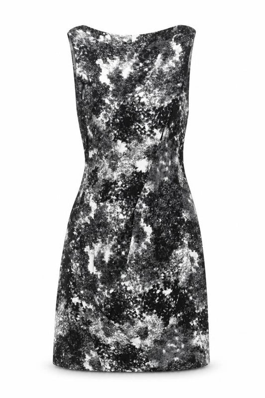 Eva Kayan Women's Black Geometric Bodycon Sleeveless Dress Size 16