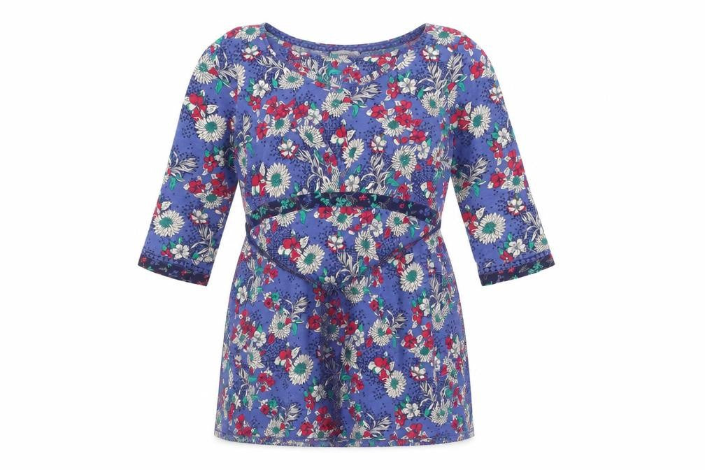Marks & Spencer Per Una Weekend Blue Floral Cotton Wrap Dress Women’s Size 16