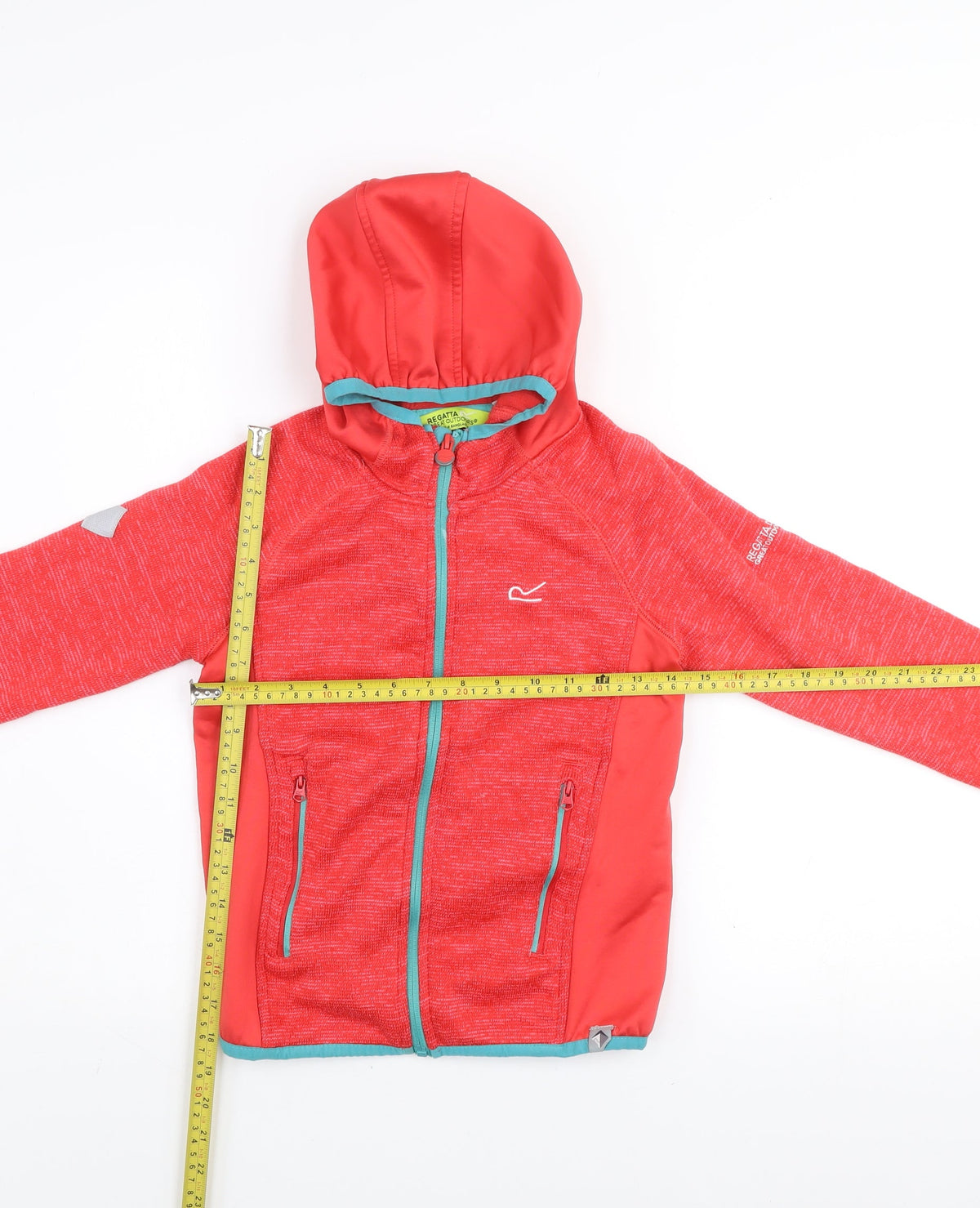Regatta Boys Red Softshell Hooded Jacket 9-10 Years Lightweight Outdoor Zip Coat