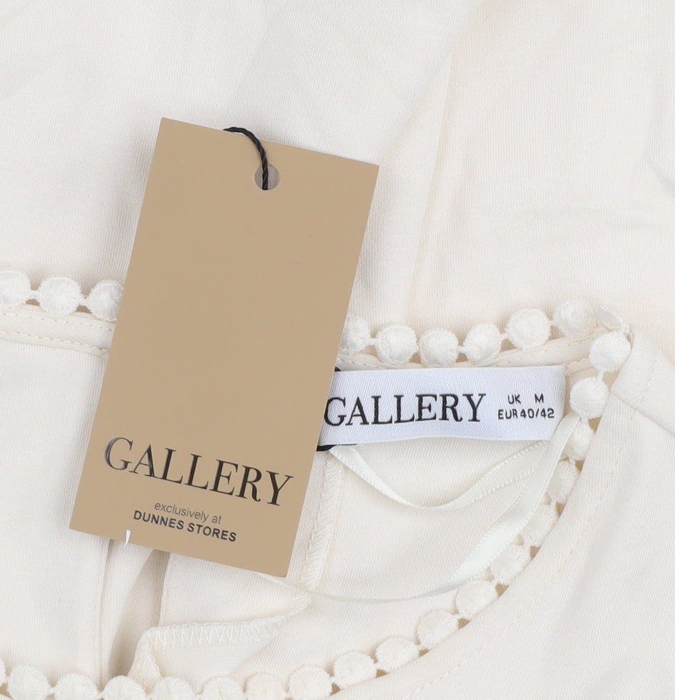 Gallery Women’s Ivory 3/4 Sleeve Tunic Blouse Medium