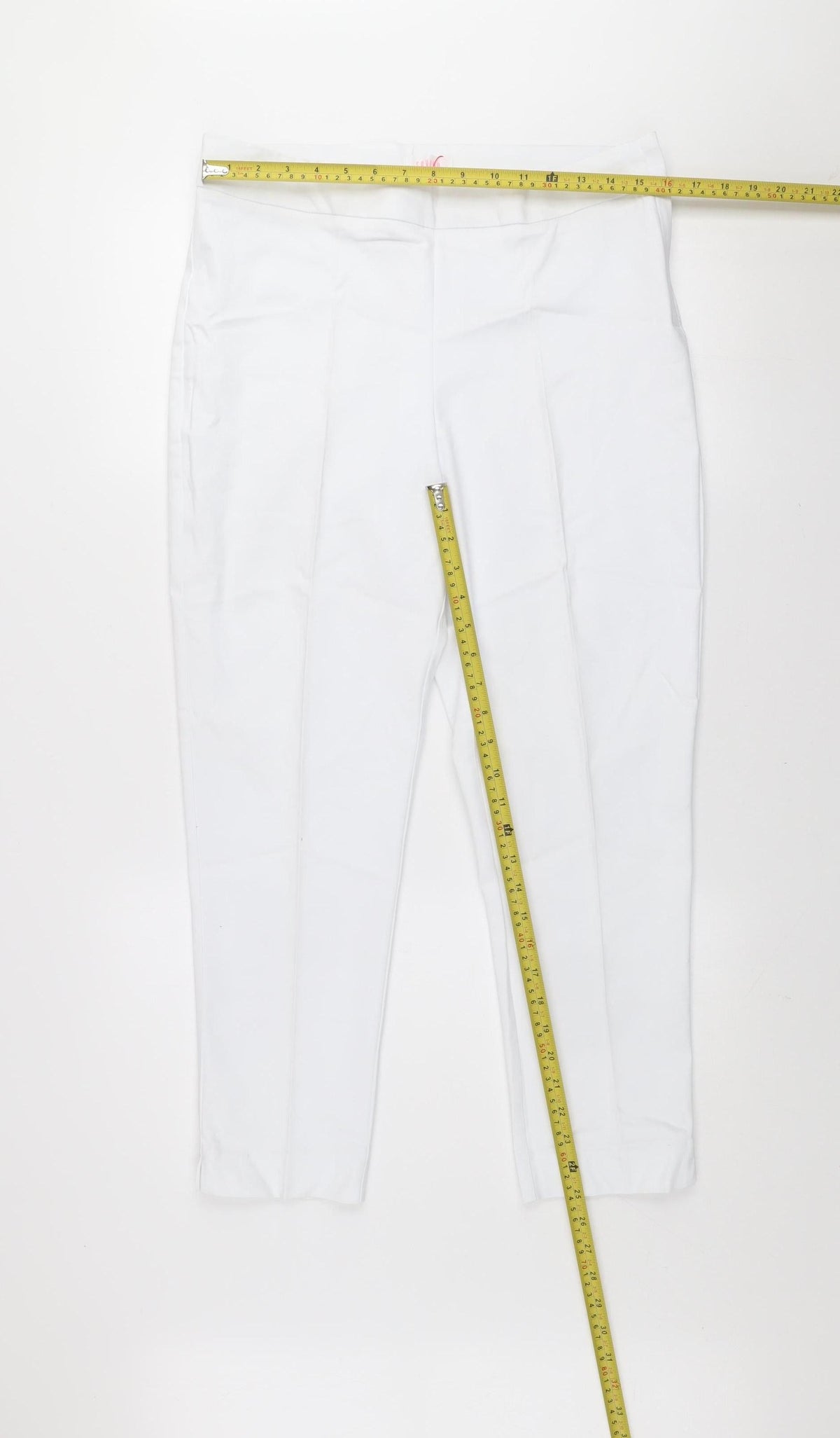 Savida Women’s White Slim Fit Stretch Trousers Size 14
