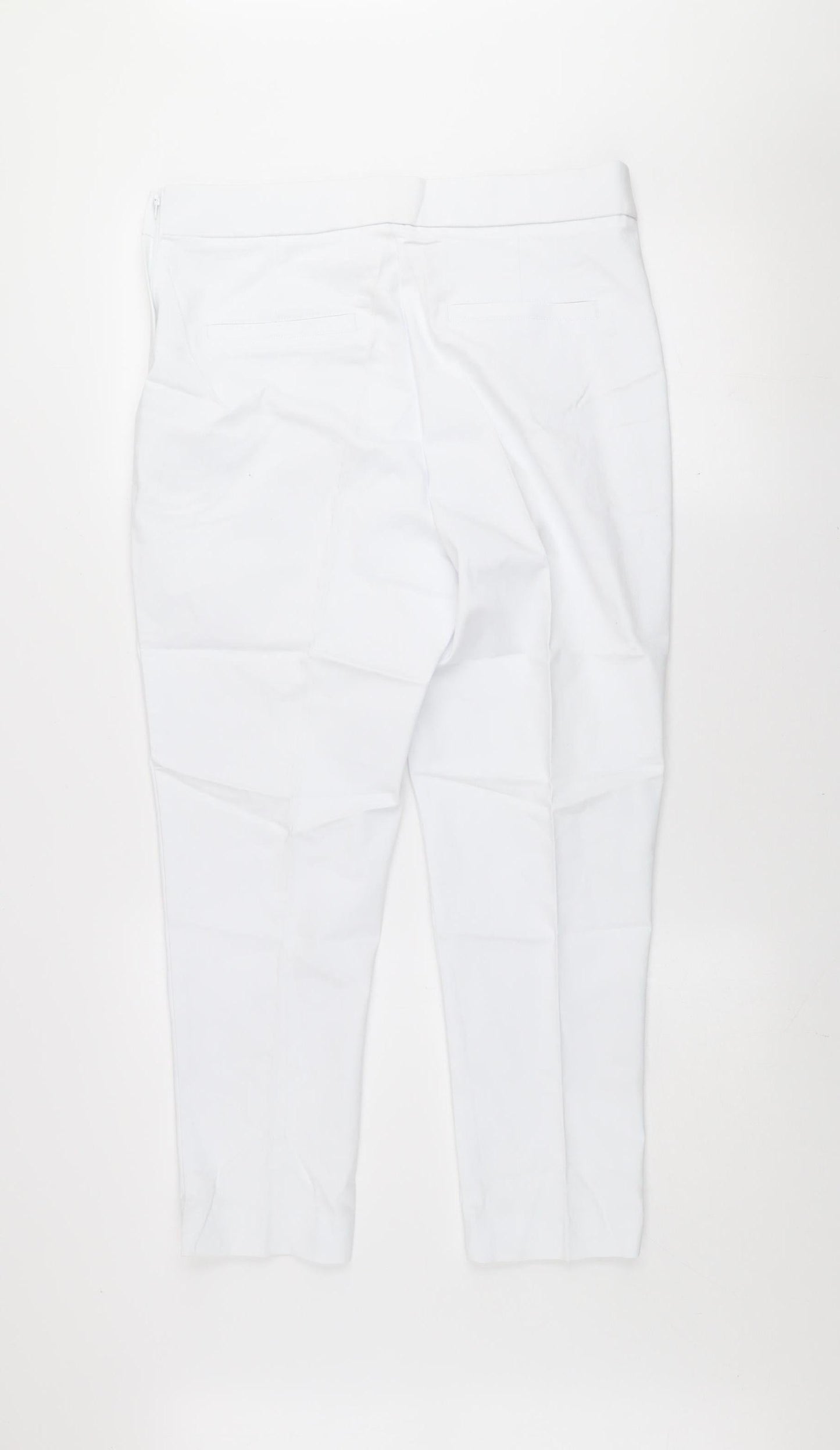 Savida Women’s White Slim Fit Stretch Trousers Size 14