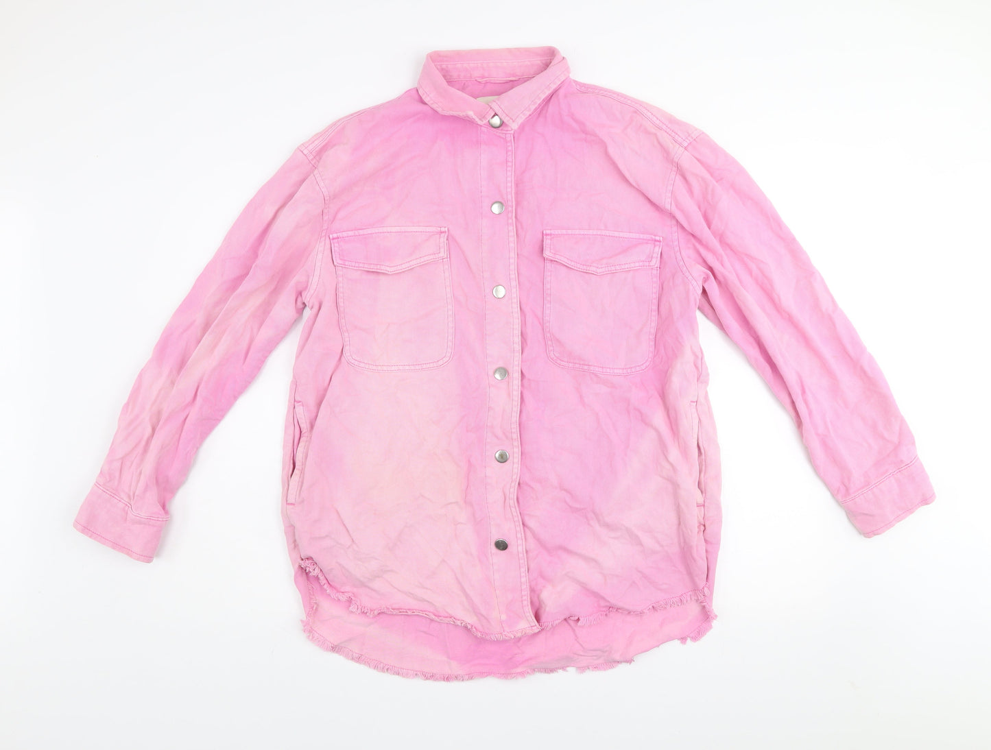 Next Women Pink Cotton Relaxed Basic Jacket Size 14