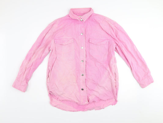 Next Women Pink Cotton Relaxed Basic Jacket Size 14