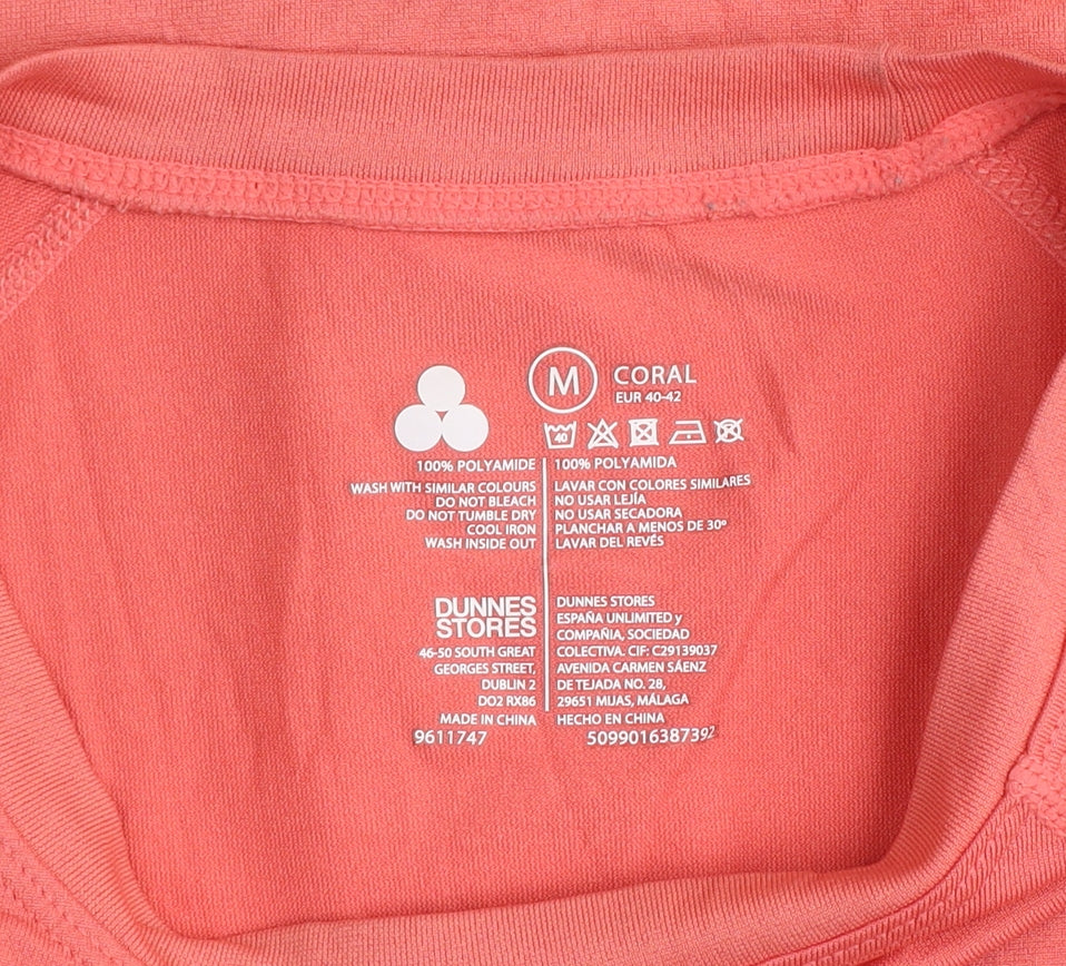 Dunnes Womens Pink Polyamide Short Sleeve Active T-Shirt Size 14