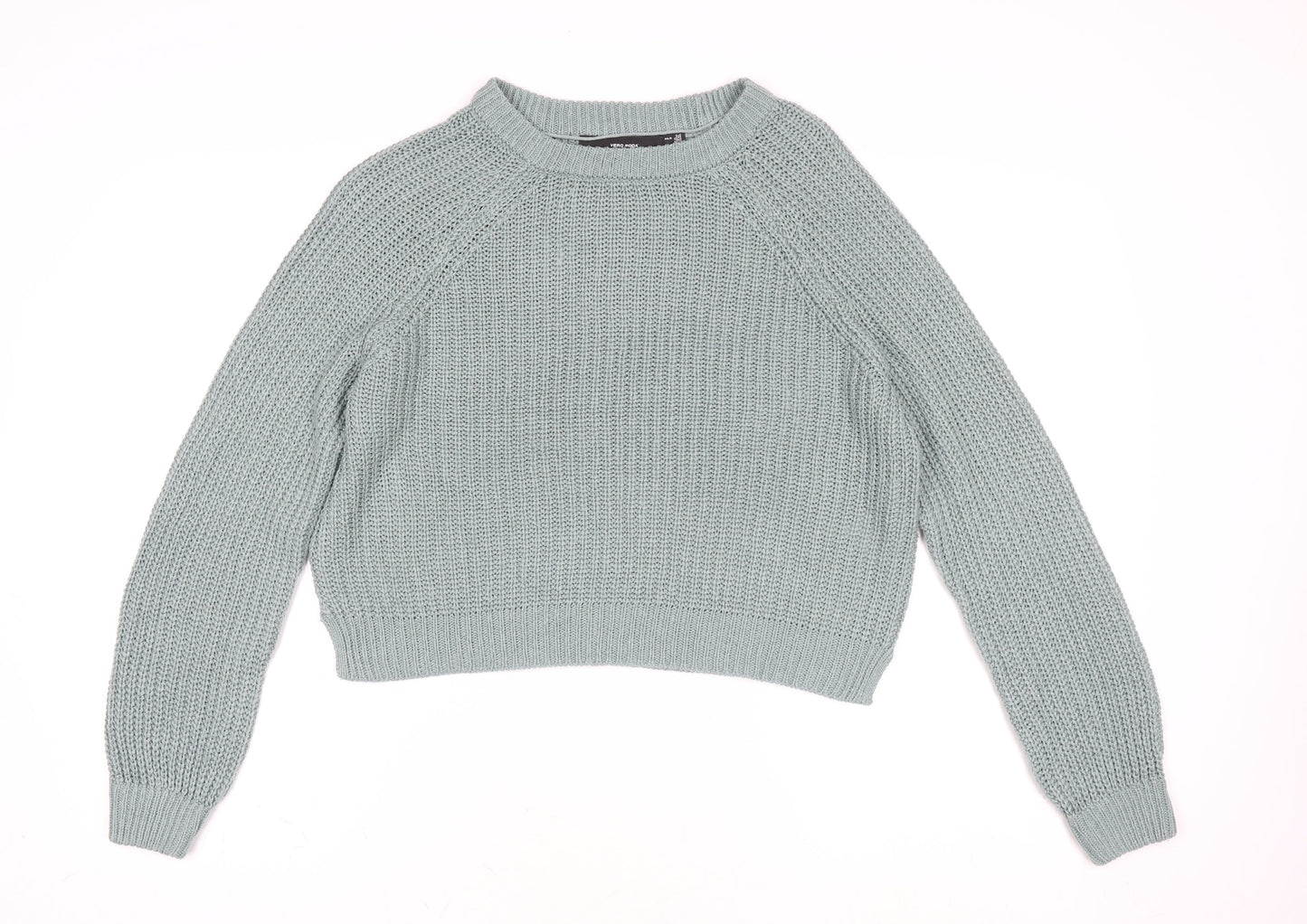 Vero Moda Women’s Green Chunky Knit Crew Neck Jumper Size S