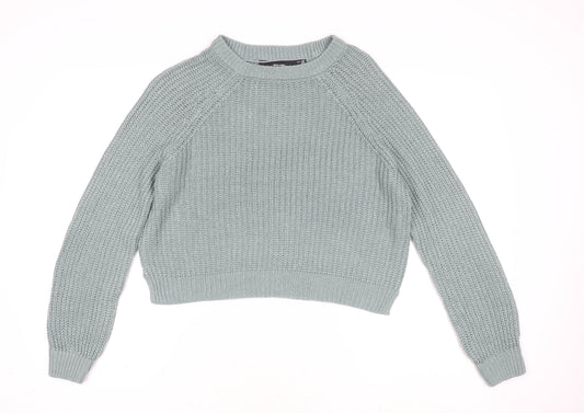 Vero Moda Women’s Green Chunky Knit Crew Neck Jumper Size S