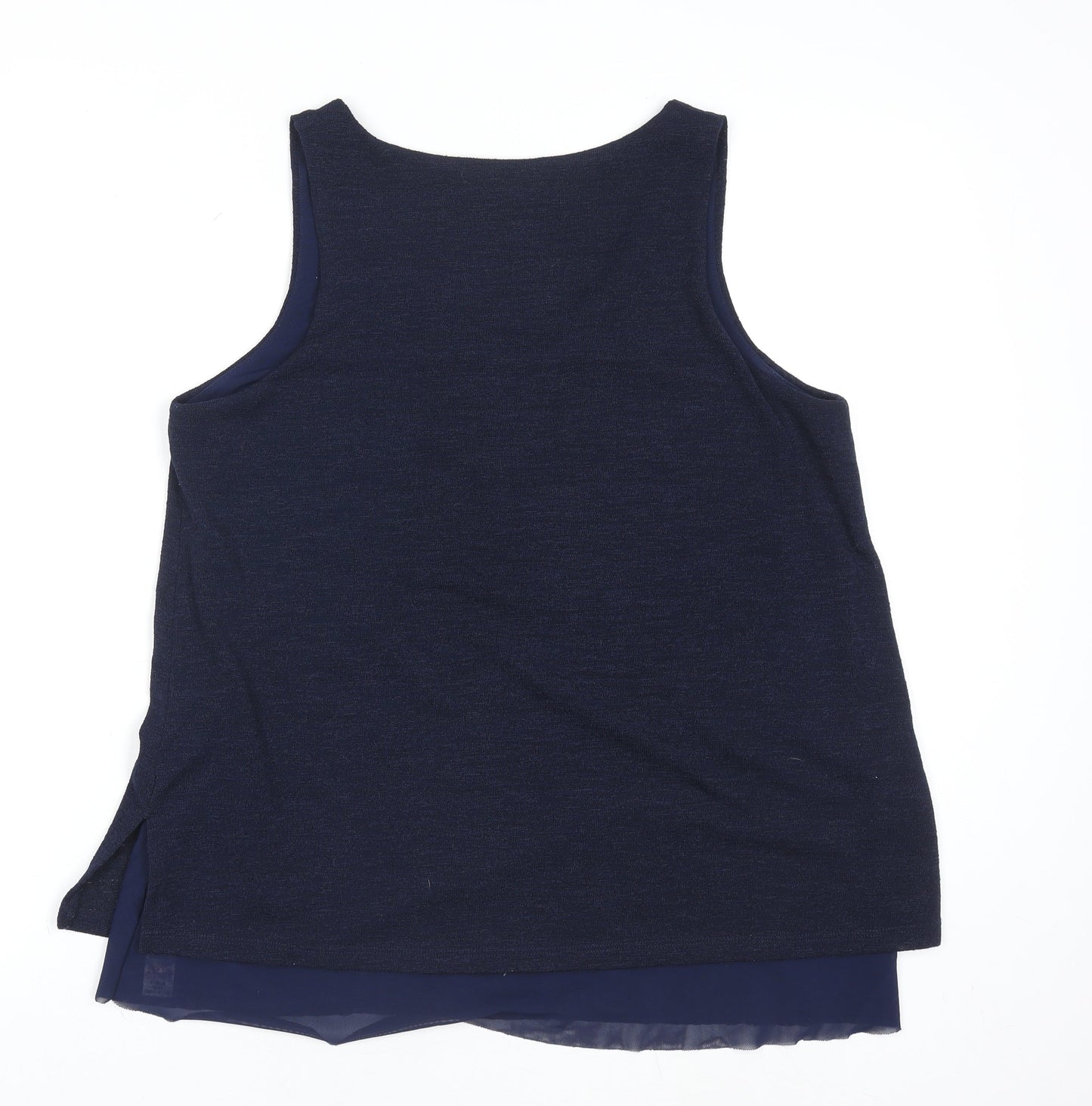 Dunnes Stores Women's Blue V-Neck Sleeveless Tank Top Size M