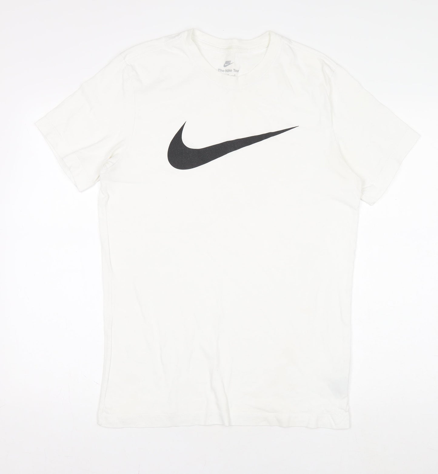 Nike Men's White Medium Swoosh Logo Sports T-Shirt