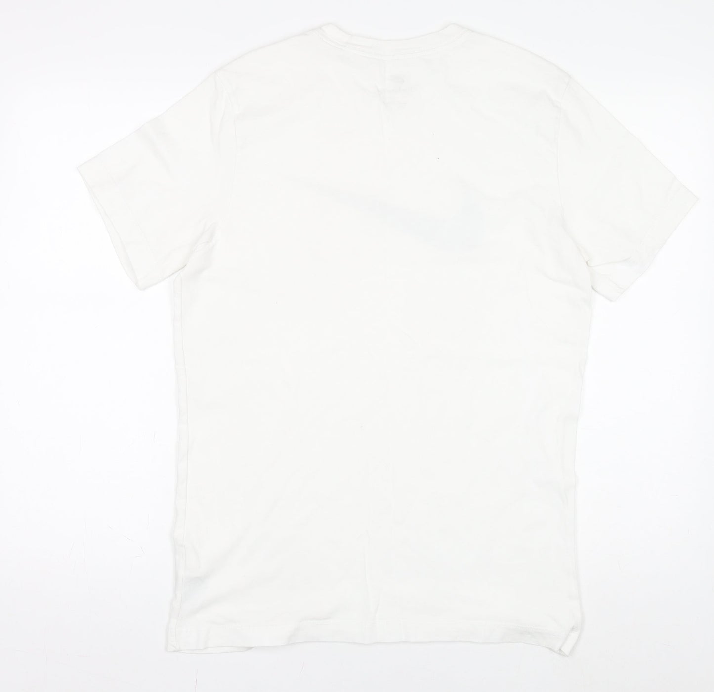 Nike Men's White Medium Swoosh Logo Sports T-Shirt