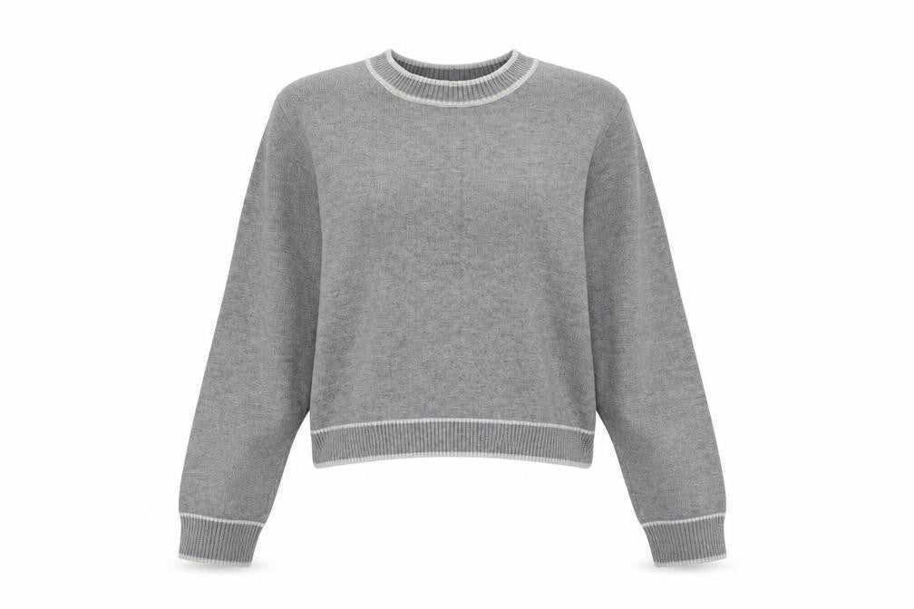 Theo & Spence Women's Grey Knit Crew Neck Pullover Jumper Size S