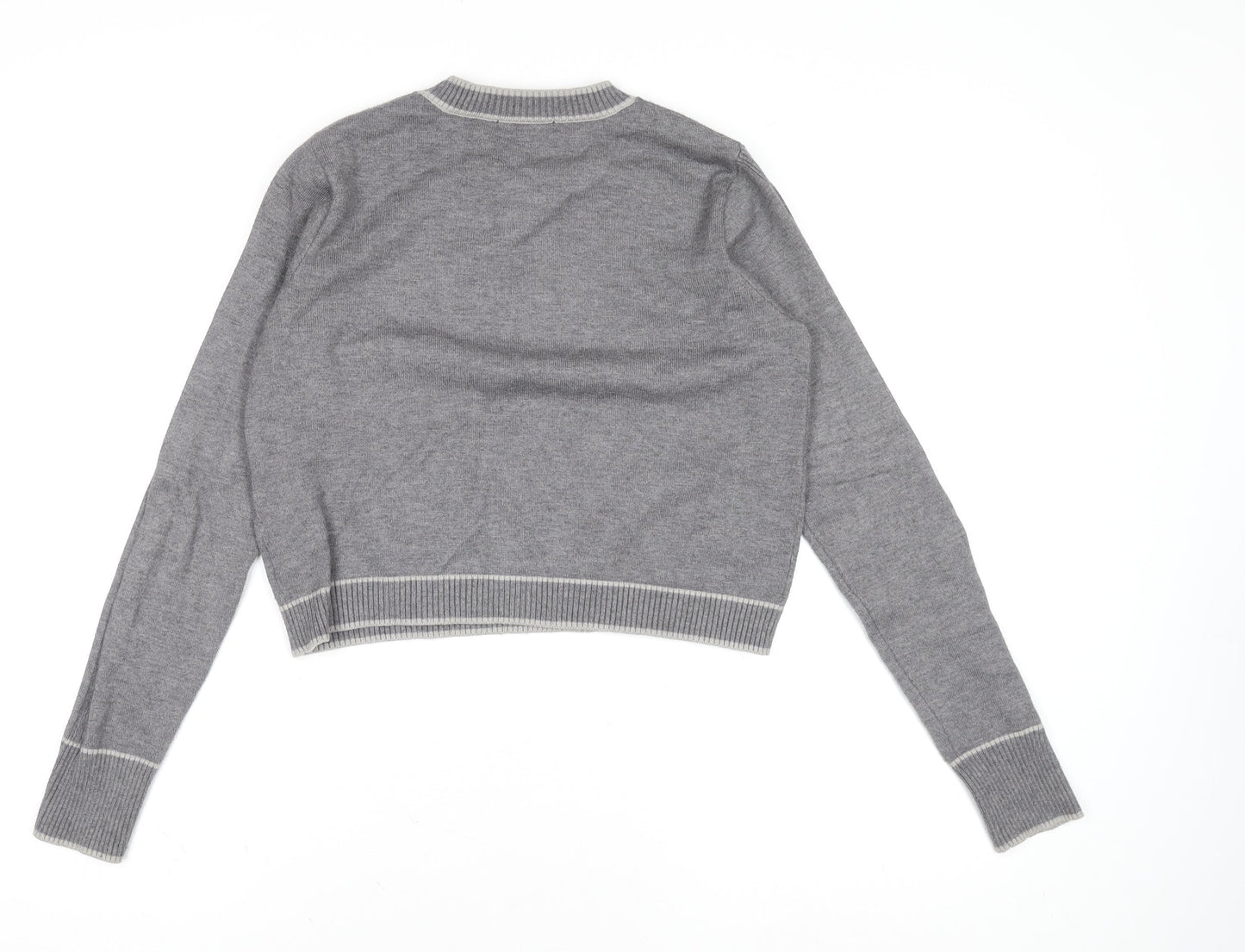 Theo & Spence Women's Grey Knit Crew Neck Pullover Jumper Size S
