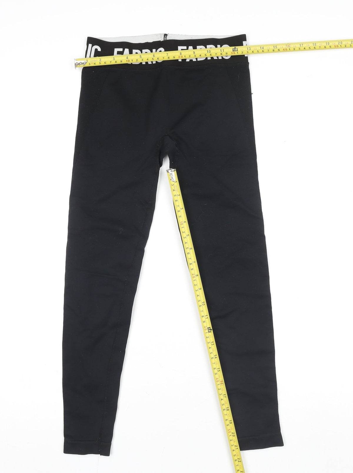 Fabric Girls Black Ankle Leggings S Elastic Waist Stretch Jersey