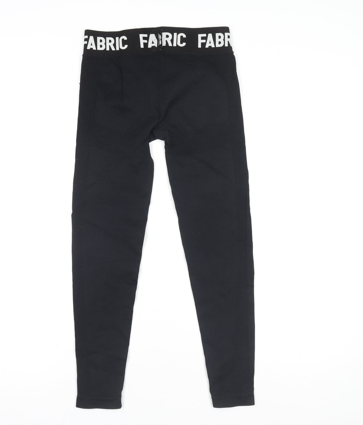 Fabric Girls Black Ankle Leggings S Elastic Waist Stretch Jersey