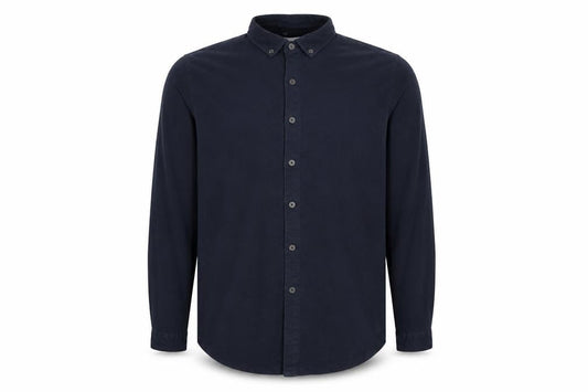 IDRIS Men Navy Blue 2XL Classic Long Sleeve Button-Up Shirt