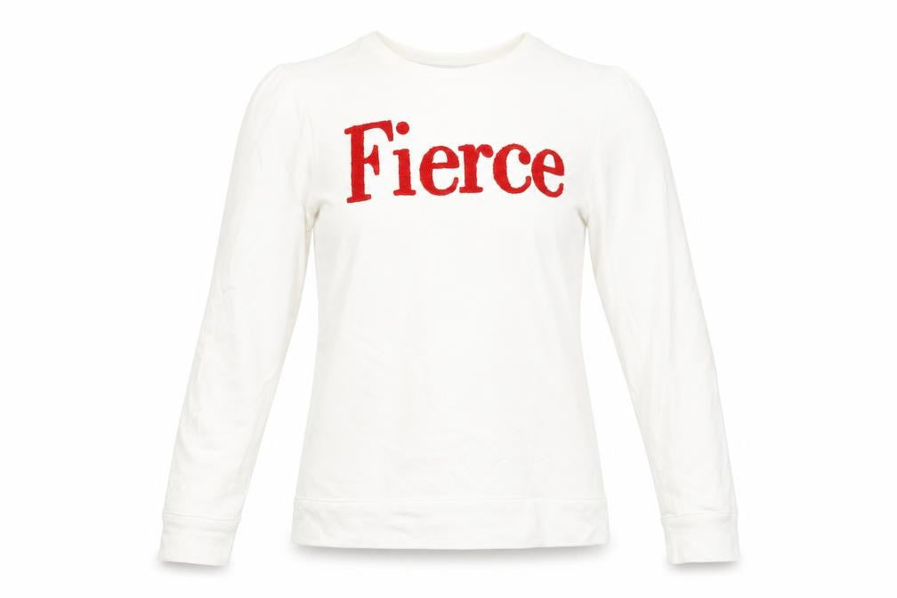 Savida Women's White Long Sleeve Fierce Cotton T-Shirt XS