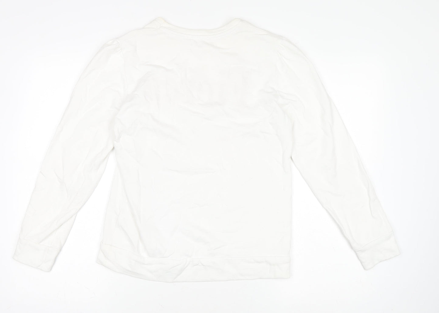 Savida Women's White Long Sleeve Fierce Cotton T-Shirt XS