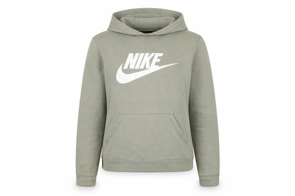 Nike Women’s Green Pullover Hoodie M Cotton Blend Logo Sweatshirt
