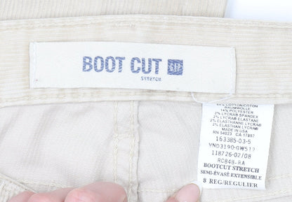 Gap Women's Beige Corduroy Bootcut Stretch Trousers Size 8