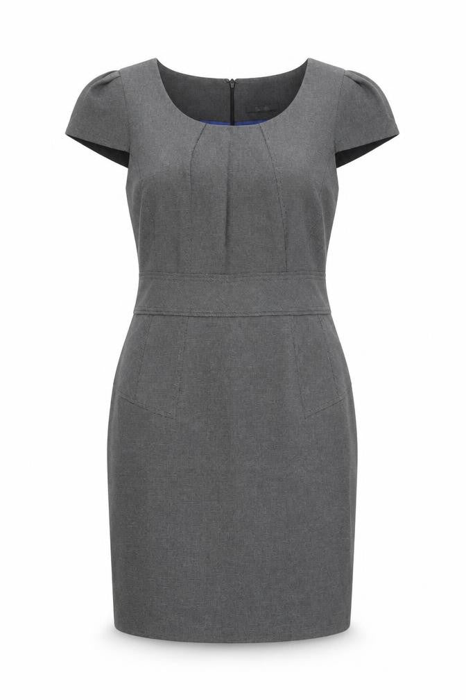 South Women’s Grey Sheath Work Dress Size 16 Short Sleeve