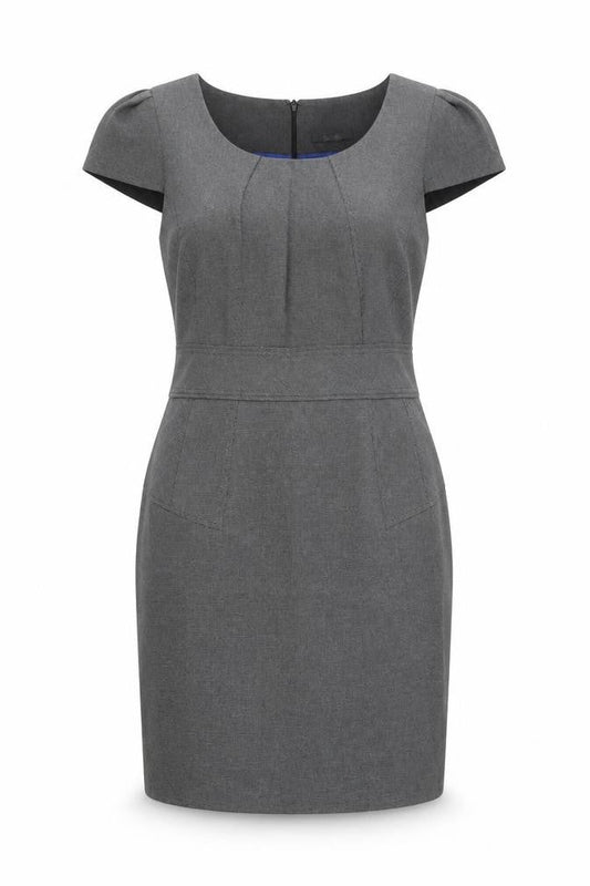 South Women’s Grey Sheath Work Dress Size 16 Short Sleeve