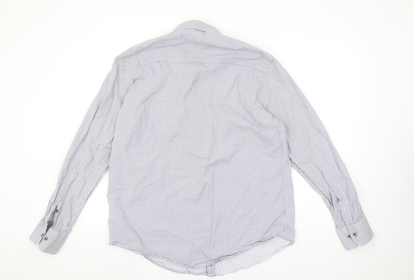Benetti Luxury Men's Blue Modern Fit Long Sleeve Button-Up Shirt L