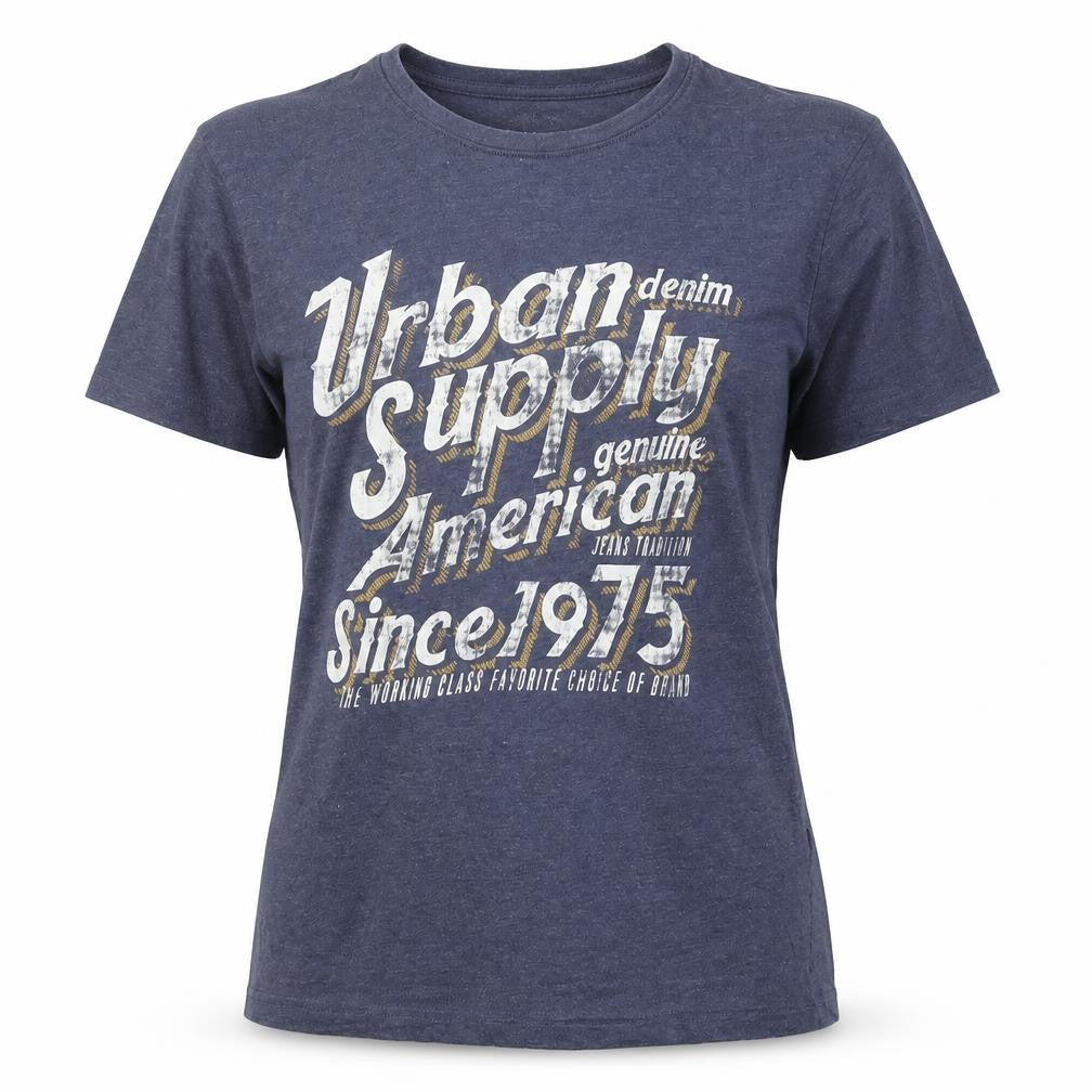 !Solid Unisex Blue Graphic Short Sleeve T-Shirt M Casual