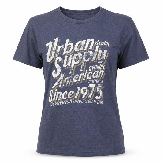 !Solid Unisex Blue Graphic Short Sleeve T-Shirt M Casual