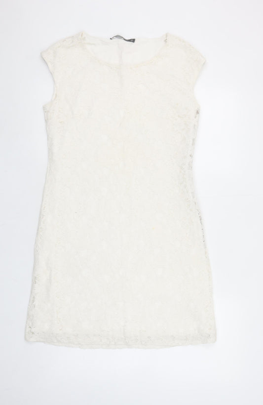 Roses of Avalon Women Ivory Lace Sheath Dress Size 10