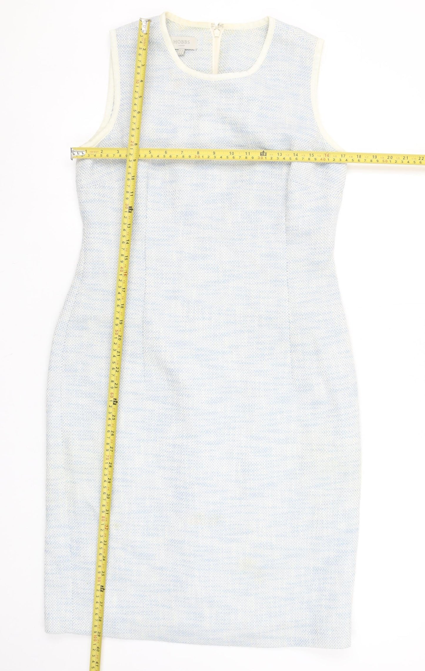 Hobbs Women Blue Sleeveless Sheath Knee Length Dress Size 12