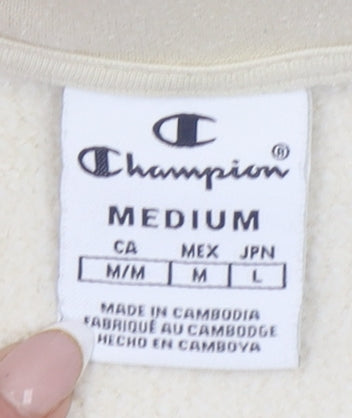 Champion Women's Beige 1/4 Zip Pullover Sweatshirt Medium