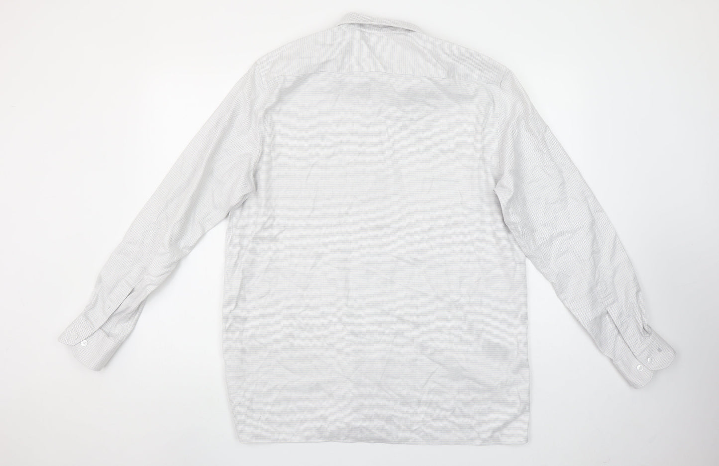Louis Philippe Men's White 16.5 Regular Fit Cotton Long Sleeve Shirt