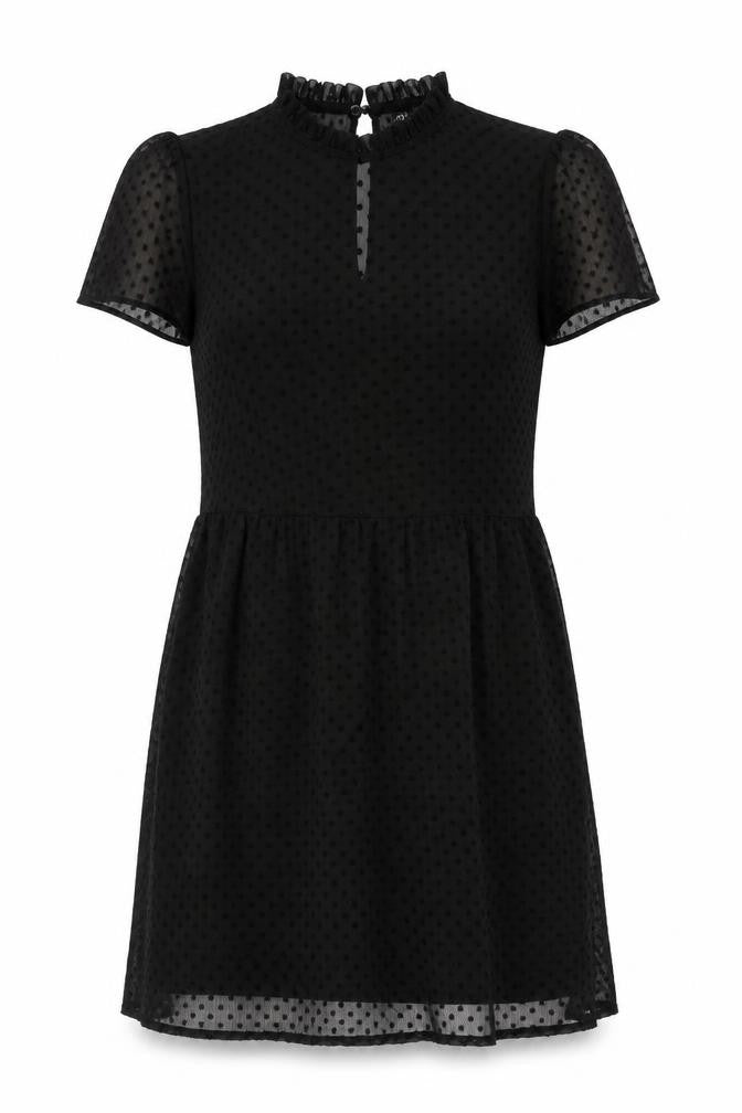 Zara Women's Black Polka Dot Sheer Shift Dress XS