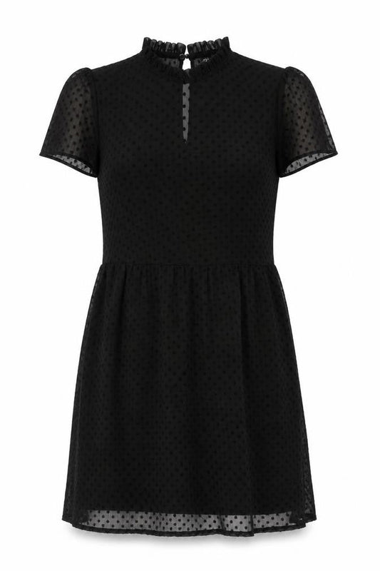 Zara Women's Black Polka Dot Sheer Shift Dress XS