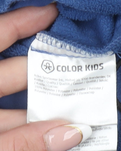 Color Kids Boys Blue Hooded Soft Shell Jacket 7 Years Windproof & Water Resistant