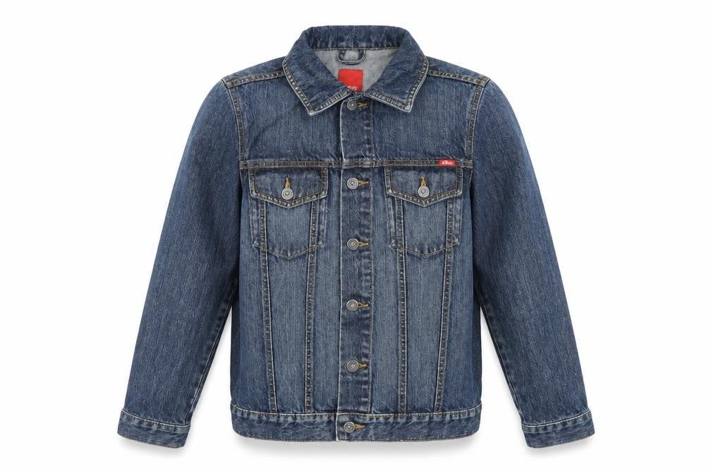 s.Oliver Boys Blue Denim Basic Jacket Size 164 L Cotton Casual